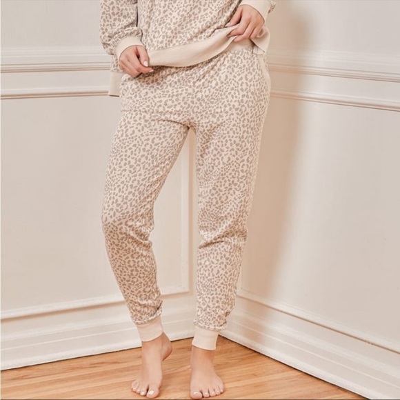 NWT Z Supply Tonal Leopard Drawstring Lounge Jogger Pants - Picture 2 of 6